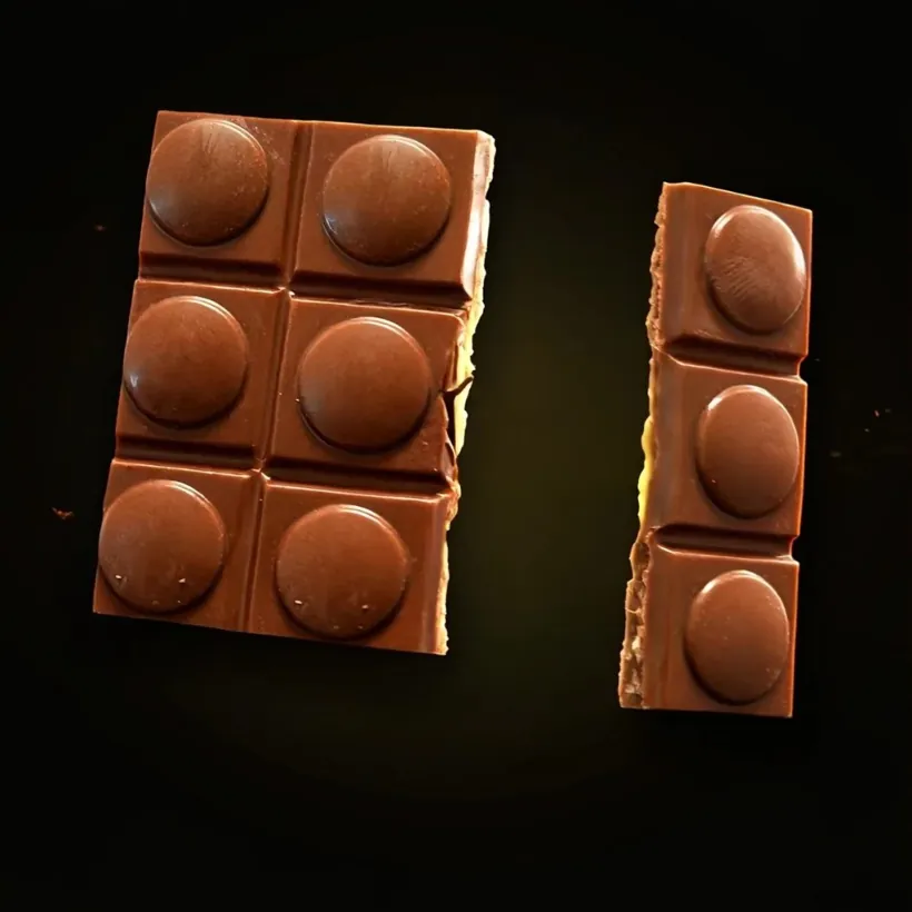 Nelino chokladkaka som bryts itu